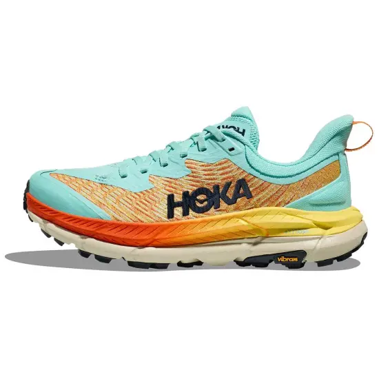 HOKA ONE ONE Mafate Speed 4 Running Shoes Men Low-Top Sky Blue/Fruit Juice Orange