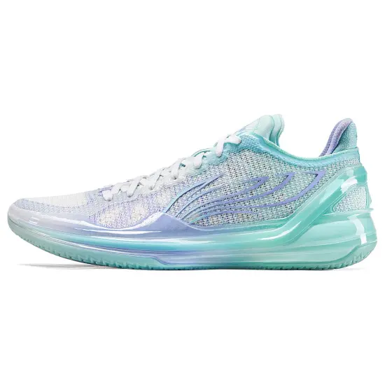 LINING Blade 4V2 Basketball Shoes Men Low-Top Island Blue/Snow Purple