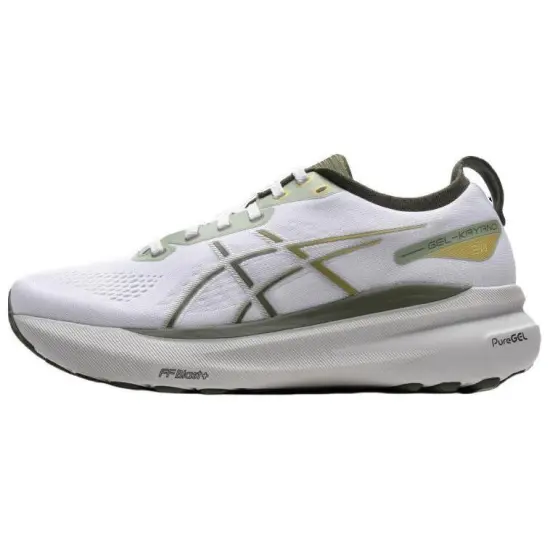 Asics Gel Kayano 31 Slip Resistant, Abrasion Resistant, Breathable Low Top Running Shoes Men's White Green