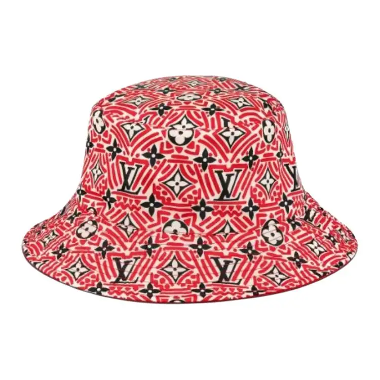LOUIS VUITTON Polyester, Silk Bucket Hats Women's Red