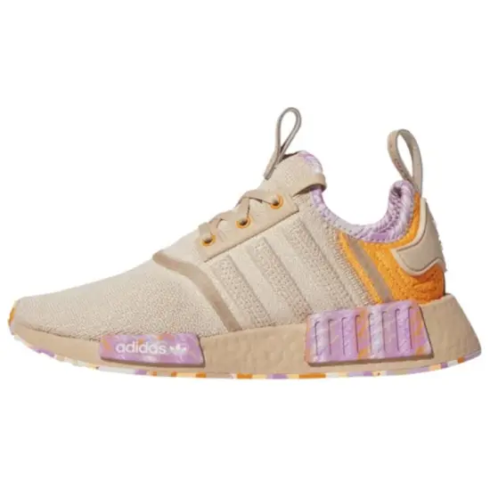 Adidas Originals NMD_R1 Running Shoes Women's Mid-Top Beige/Purple