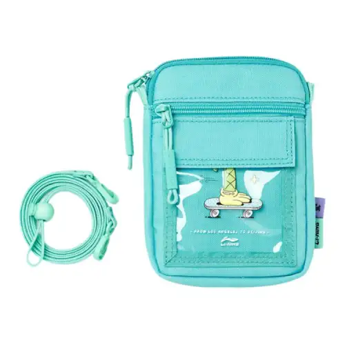 Li Ning Canvas Bag, One Shoulder Handbag, Crossbody Bag Regular Unisex Light Jade Green