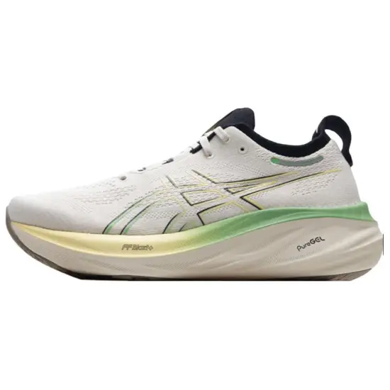 Asics GEL NIMBUS 26 Anti Slip And Wear Resistant Breathable Cushioning Low Top Casual Running Shoes Men's White Green