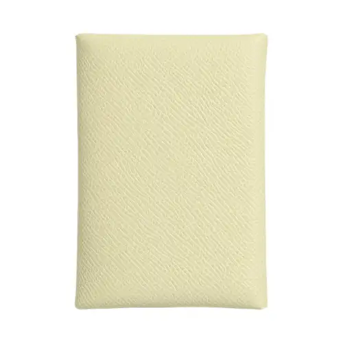 HERMES Calvi Duo Epsom Calfskin Card Holder Women's Milton Yellow