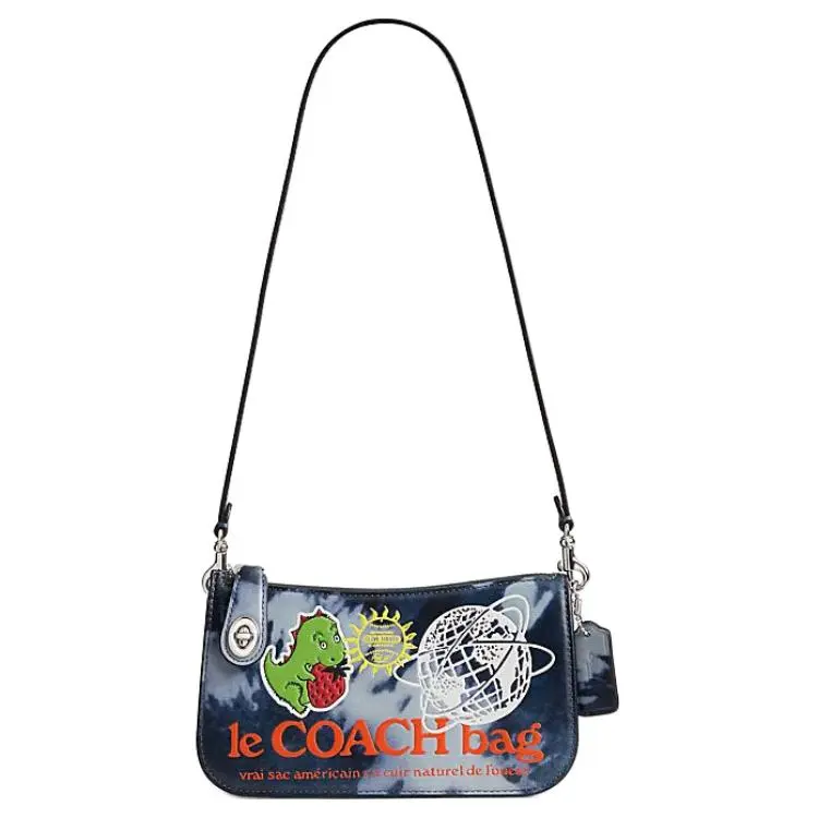 COACH Penn Cow Leather Crossbody Bag, Shoulder Bag Small Women's Marine Blue