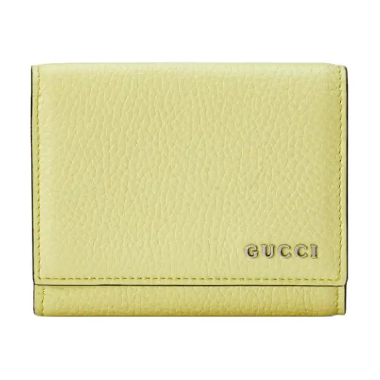GUCCI Leather Wallet Men's Lime Green
