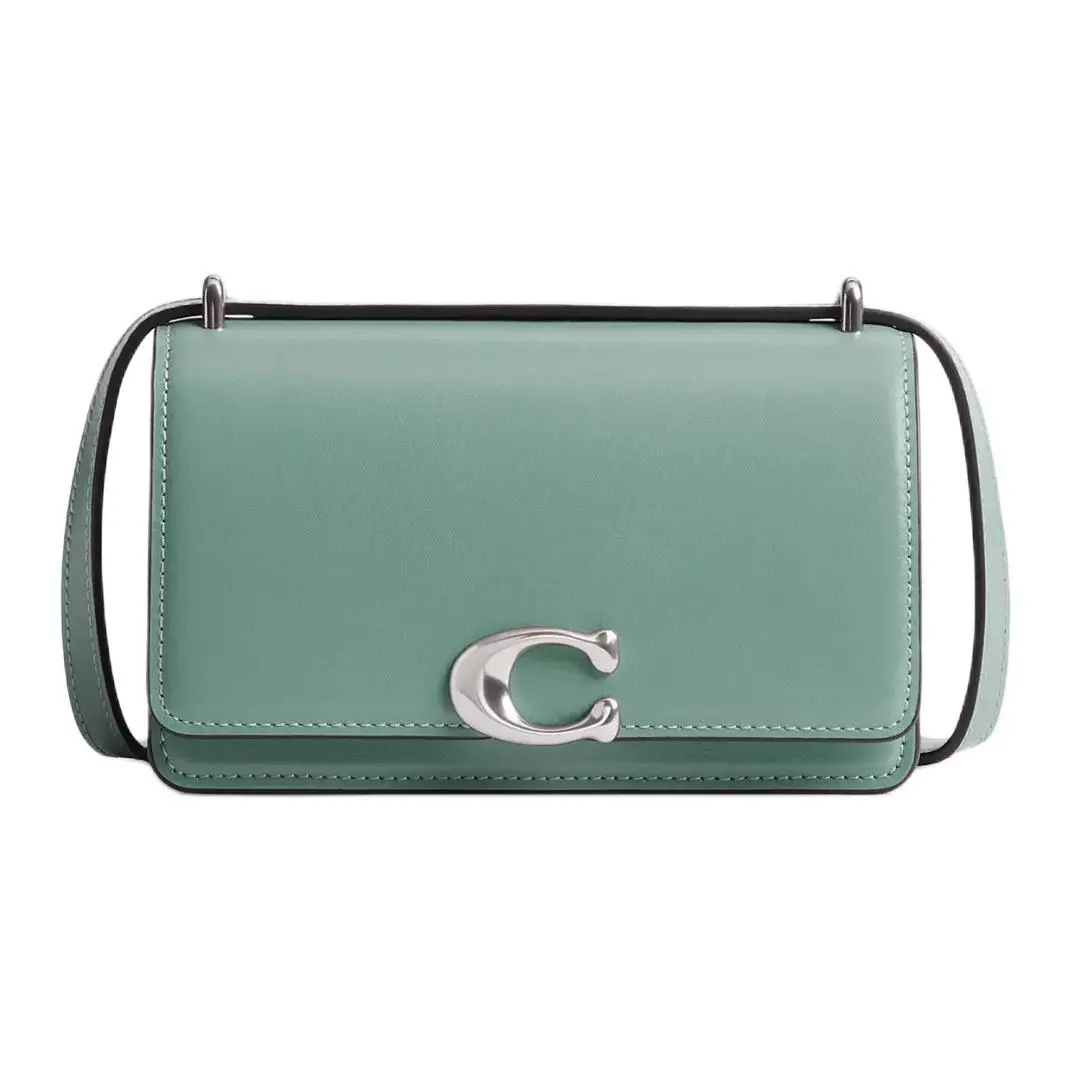 COACH Bandit Refined Calfskin Shoulder Bag, Crossbody Bag Small Women's Blue Crystal