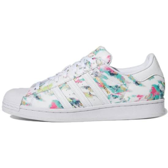 Adidas Originals Superstar Skateboard Shoes Men Low-Top White Blue Yellow
