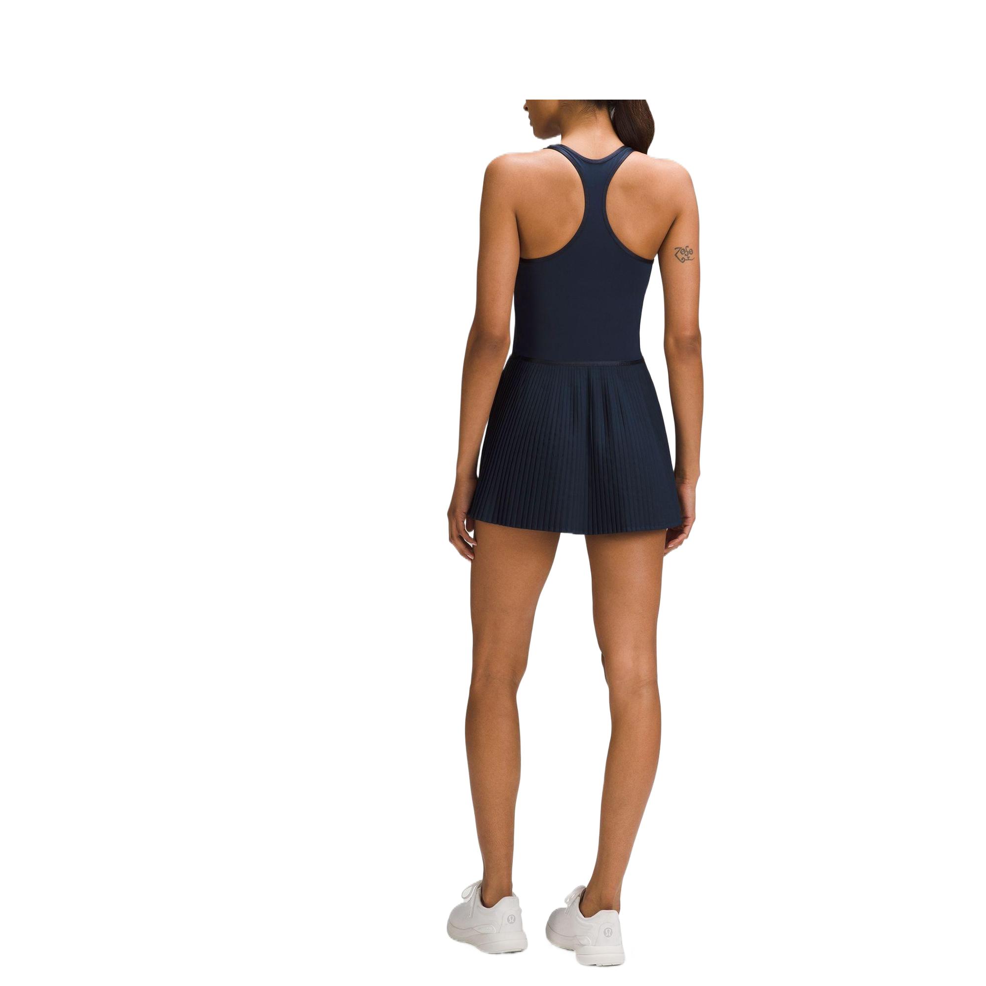 Lululemon Scoop Neck Pleated Sleeveless Dress Women’s Marine Blue