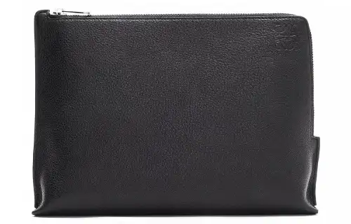 LOEWE SS23 Soft Grain Cow Leather Clutch Men's Black