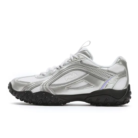 FILA PEBBLE Shock Absorbers Slip Resistant Low Top Casual Shoes Women's Silver Gray/White