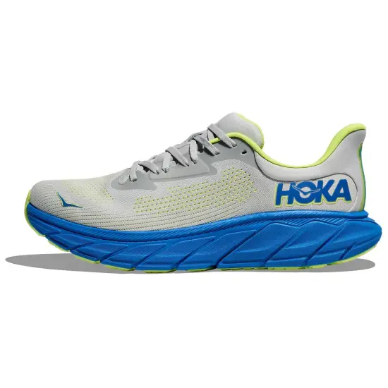 HOKA ONE ONE Arahi 7 Running Shoes Men Low-Top Stardust Gray/Cobalt Blue