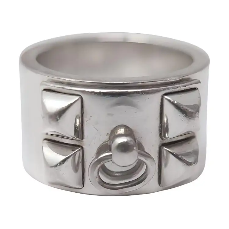HERMES Collier De Chien Rings Women's Silver