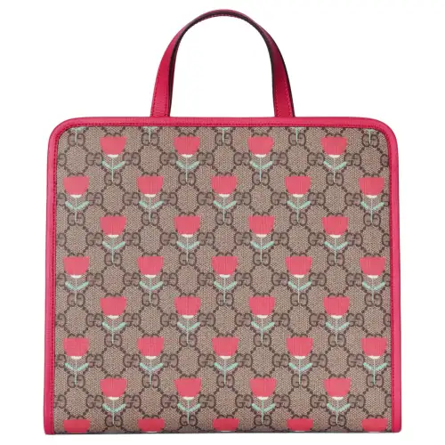 GUCCI GG Supreme Canvas Handbag Kids' Pink & Ebony
