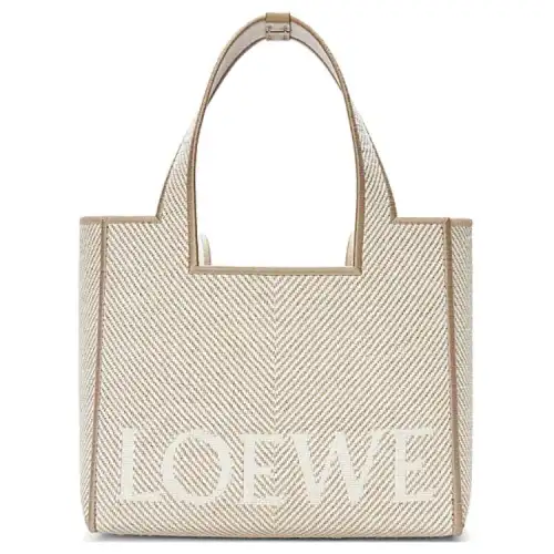 LOEWE Font Tote Canvas Bag, Tote Bag, Shopping Bag, Handbag Small Women's Linen Original