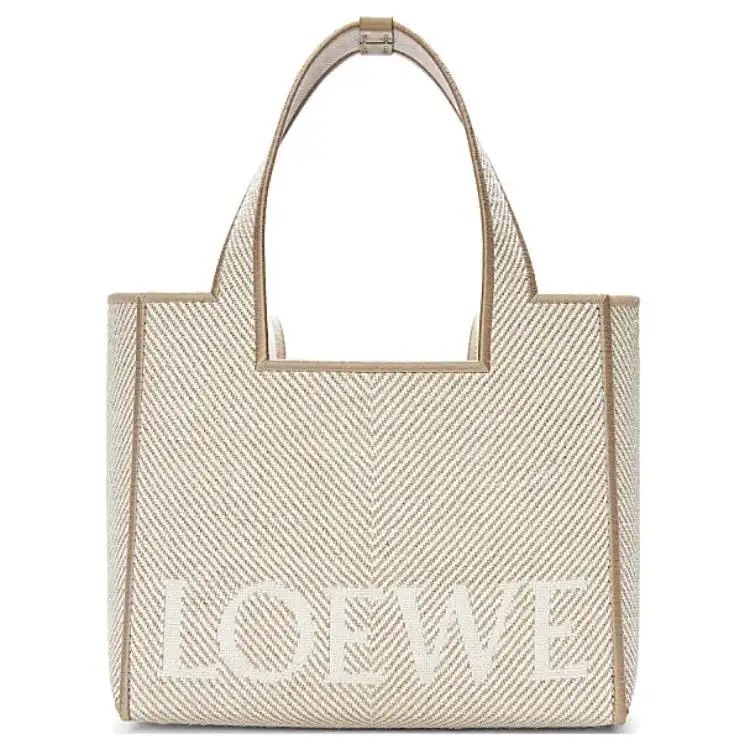 LOEWE Font Tote Canvas Bag, Tote Bag, Shopping Bag, Handbag Small Women's Linen Original