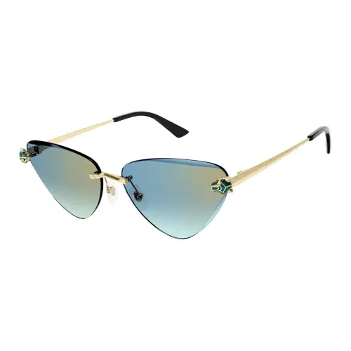 CARTIER Irregular Shape Sunglasses Men's Gold