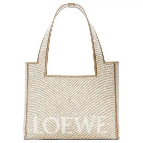 LOEWE Jacquard Canvas Bag, Tote Bag, Shopping Bag, Handbag Medium Women's Linen Original