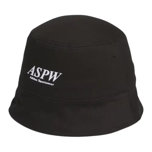 Adidas Letter Print Cotton, Elastane Bucket Hats Unisex Black