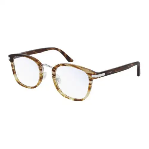 CARTIER Acetate Square Eyeglass Frames Men's Brown