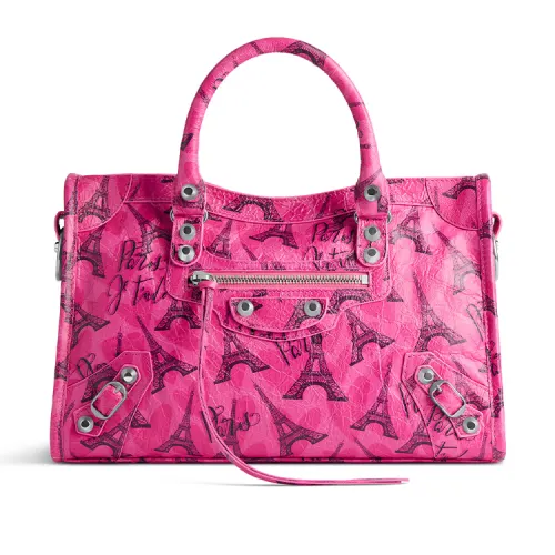 Balenciaga Fine Grained Sheepskin Shoulder Bag, Crossbody Bag, Handbag Small Women's Pink