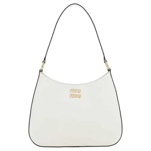 MIU MIU Leather Handbag, Shoulder Bag Women's White