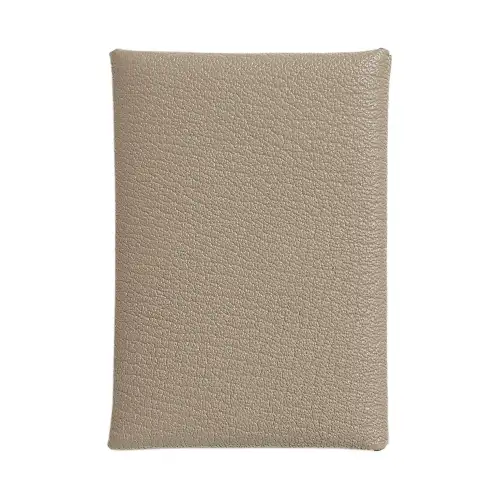 HERMES Calvi Duo Mysore Goat Skin Card Holder Mini Women's 81 Gris Tourterelle Dove Gray
