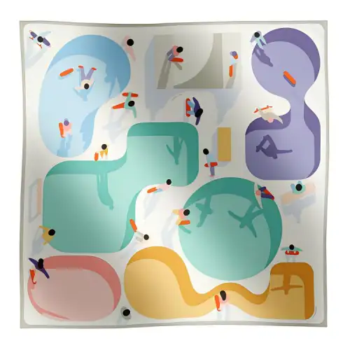 HERMES Mulberry Silk Scarves Women's Multicolor