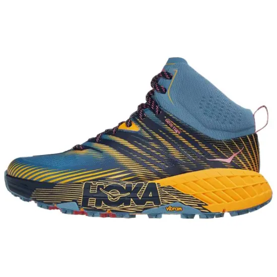 HOKA ONE ONE Speedgoat Mid Running Shoes Women's Mid-top Blue/yellow