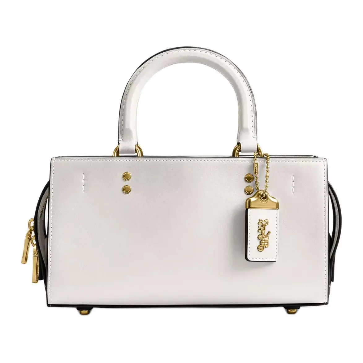 COACH Rogue Leather Shoulder Bag, Crossbody Bag, Handbag Medium Women's White