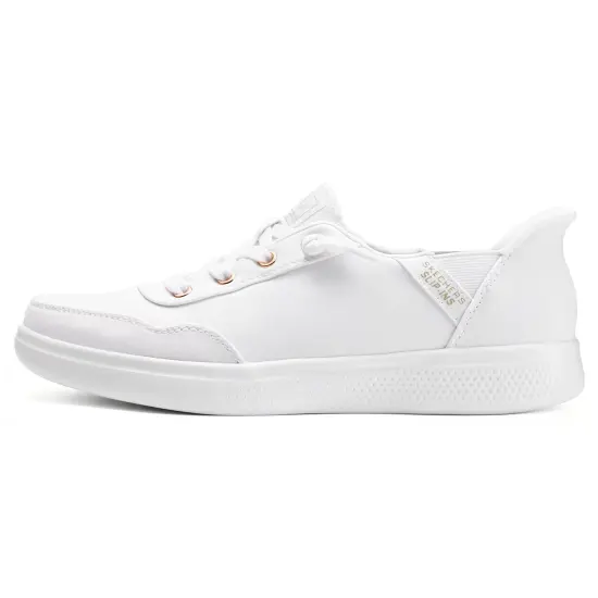 Skechers Slip Ins Hands Free Slip-Ins Anti-Slip And Wear-Resistant Coverage Low-Top Canvas Shoes Women's White