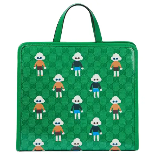 GUCCI Crystal Canvas Tote Bag, Shopping Bag, Handbag Kids' Green