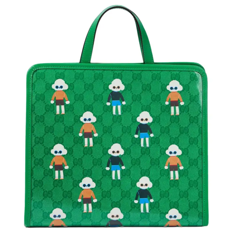 GUCCI Crystal Canvas Tote Bag, Shopping Bag, Handbag Kids' Green