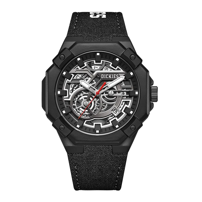 Dickies City Outdoor Collection Wrist Watches Quartz Movement Nylon Strap Skeleton Dial Men's Watches