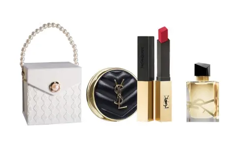 YSL, lipstick, perfume, soft heel, makeup primer, moisturizing set, long-term effect, 3 piece set