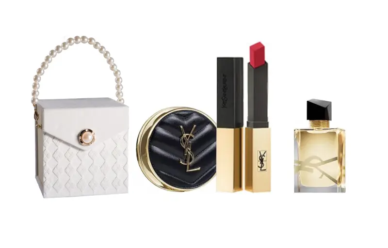 YSL, lipstick, perfume, soft heel, makeup primer, moisturizing set, long-term effect, 3 piece set