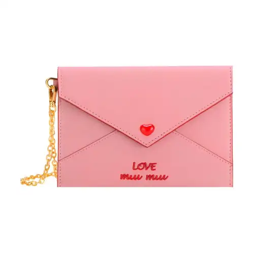 MIU MIU Sheepskin Envelope Bag Wallet Small Women's Pink