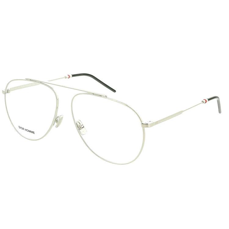 DIOR Metal Aviator Eyeglass Frames Unisex Silver