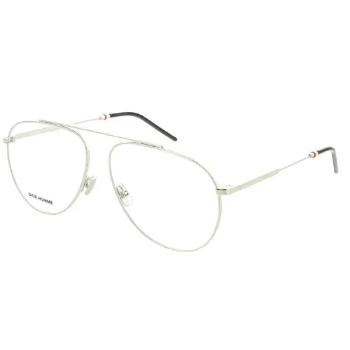 DIOR Metal Aviator Eyeglass Frames Unisex Silver