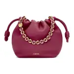 LOEWE Flamenco Nappa Sheepskin One Shoulder Crossbody Clutch Mini Women's Crimson