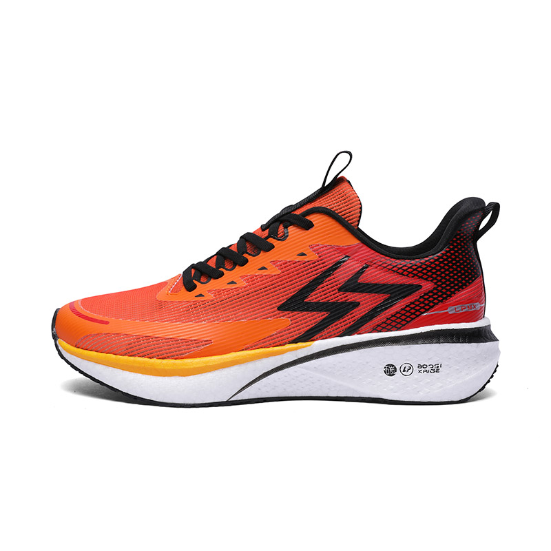 Leading the Dream, Soft and Comfortable, High Resilience, Shock Absorption, Wear-Resistant and Lightweight, Low-top Running Shoes, Outdoor Sports Shoes, Men's Black Orange