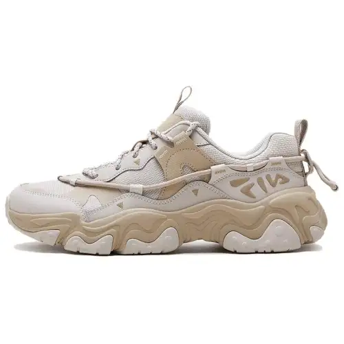 FILA Fila FLUID 5 retro sports low-top running shoes men's oatmeal color