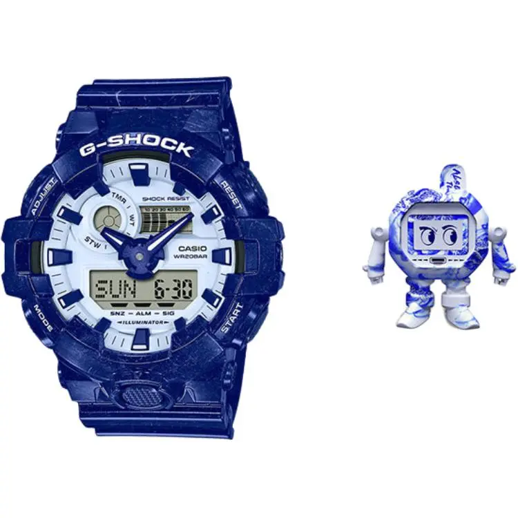 CASIO Men Liquid Crystal/Analog Dual Display Series Blue Watch