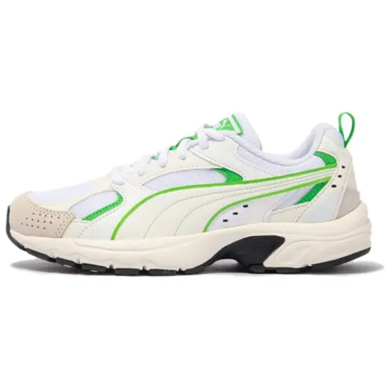 PUMA Milenio Anti-Slip Wear-Resistant Low-Top Casual Shoes Unisex White Green
