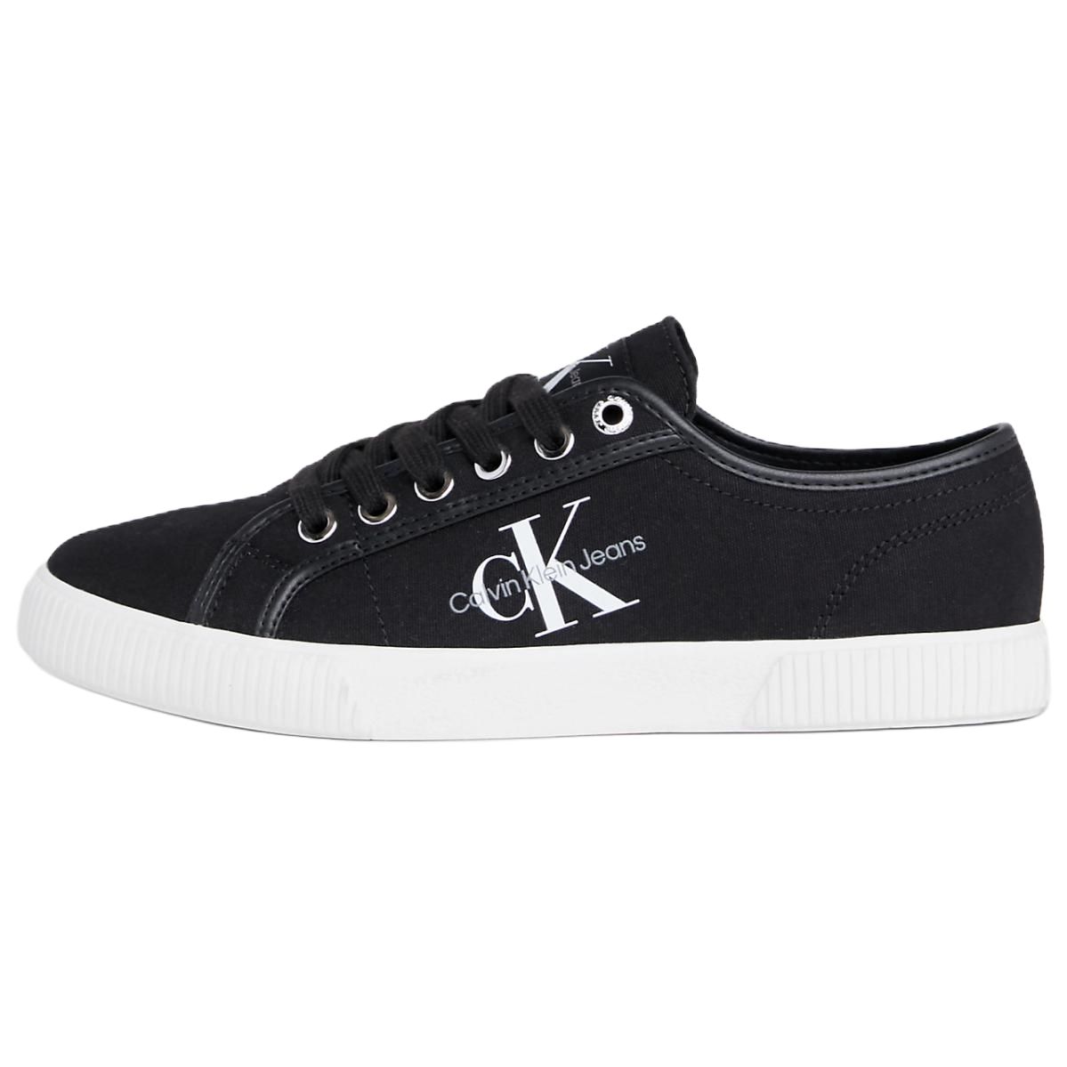 CKJ CALVIN KLEIN JEANS Круглая голова со шнурками Низкий ботинок на плоском каблуке панель обувь женский черный