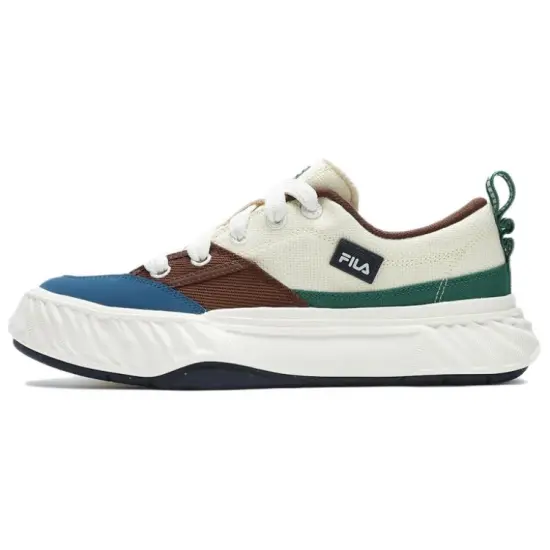 FILA Fosso Canvas Shoes Men Low-Top Beige Blue