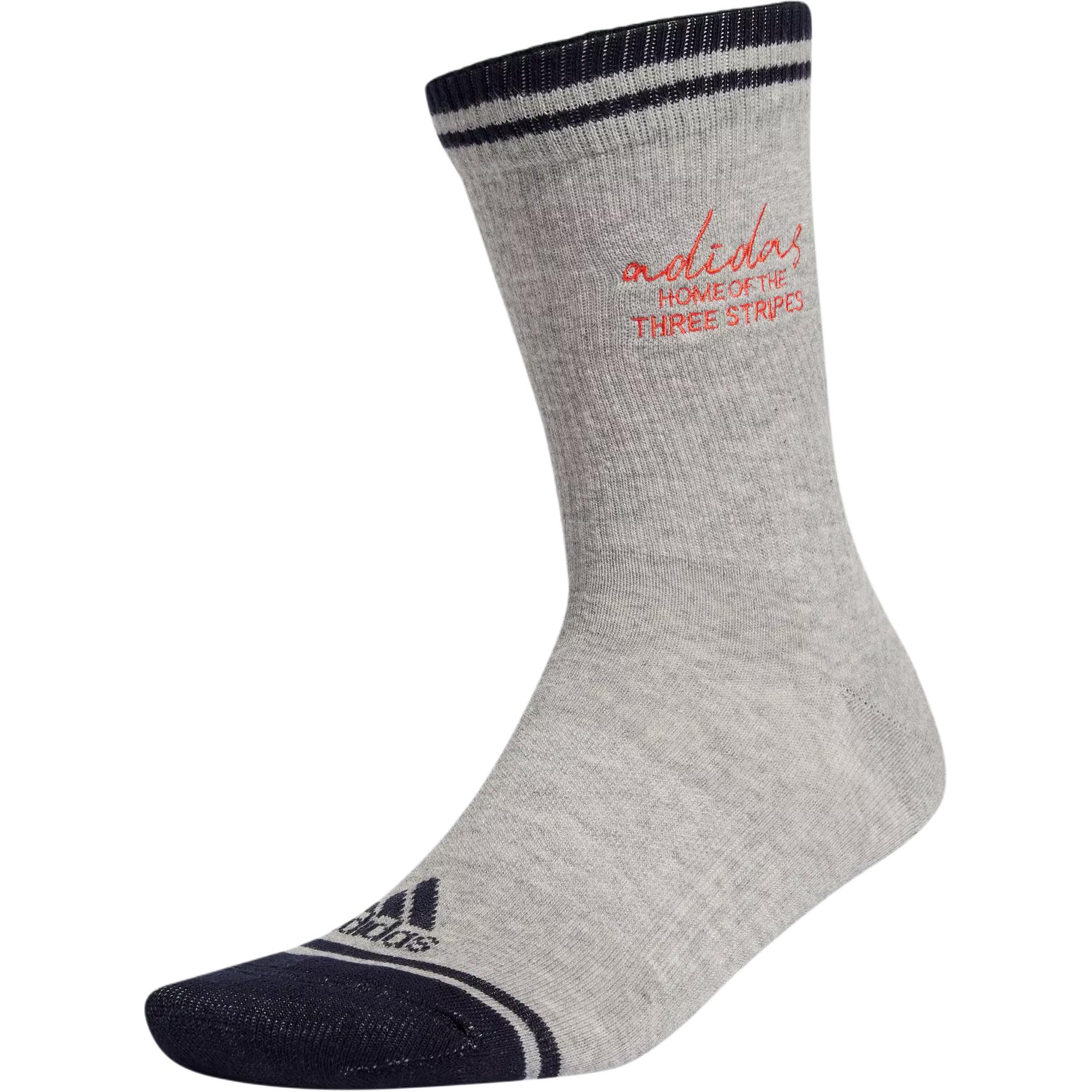 Adidas Sportswear COLLEGIATE EMBROIDERED Crew Socks Unisex 1 Pack Medium Heather Gray