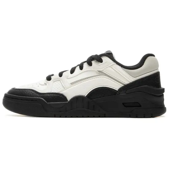 LINING Moon White 2.0 Skateboard Shoes Women's Low-Top Mist White/Black/Light Smoke Gray