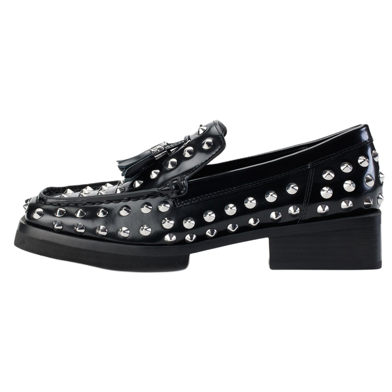 DKNY Стазия кожаные квадратные носки женский черный