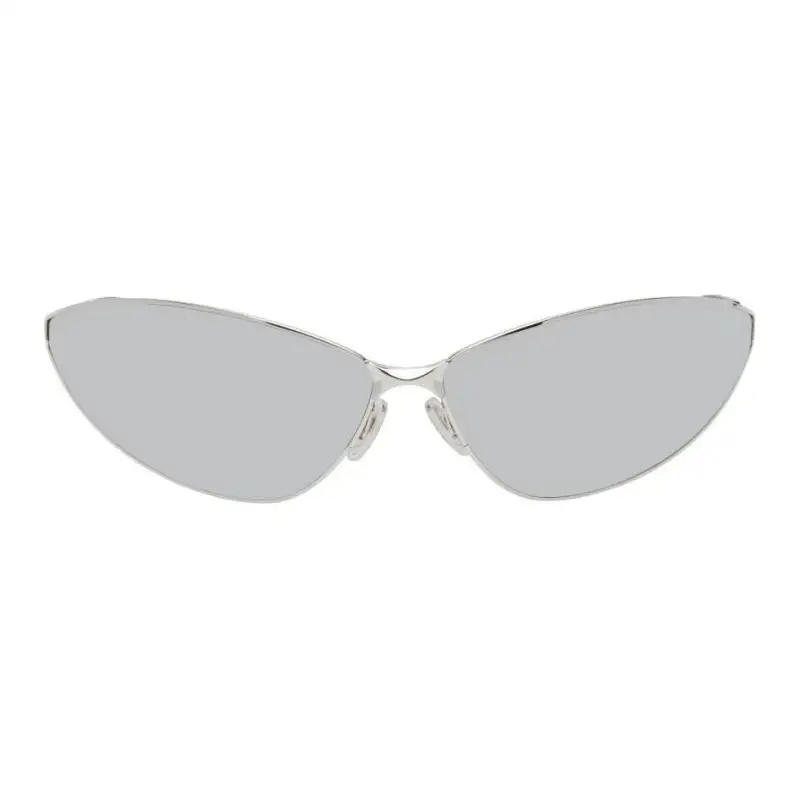 Balenciaga Acetate Metal Irregular Shape Sunglasses Women's Silver